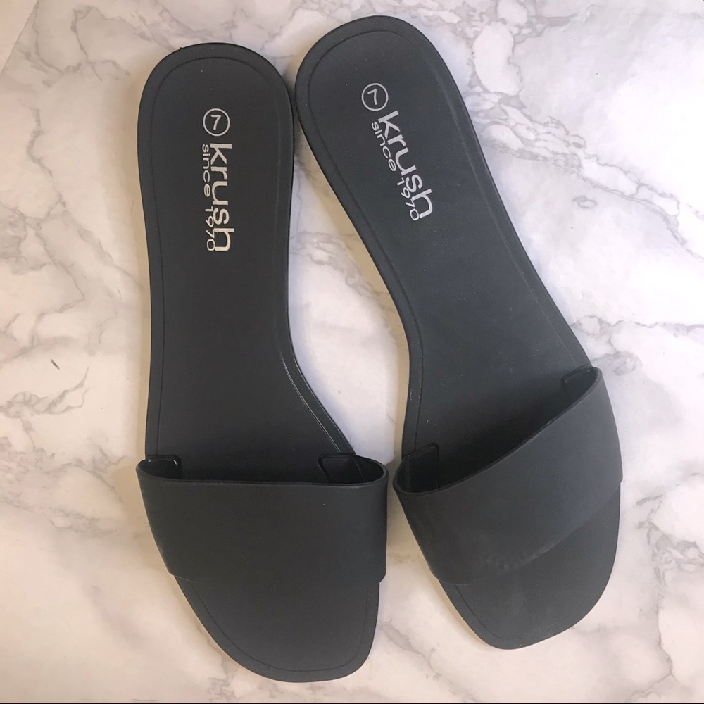 Krush Open Toe Wide Band Matte Jelly Slides